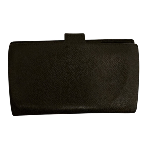 CHANEL CC Timeless Caviar Leather Long Wallet Purse w Kiss-lock Coin Compartment - Picture 5 of 15